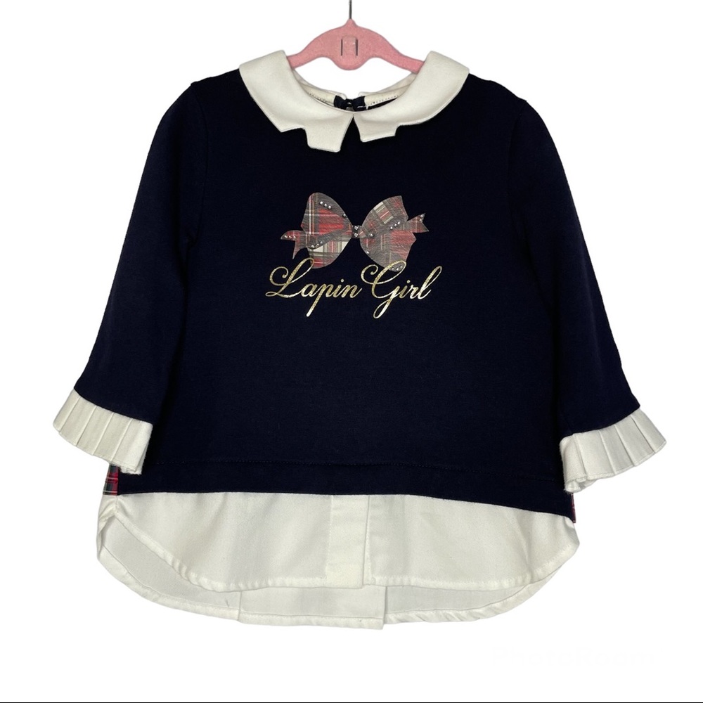 Lapin House Shirt Red Tartan on the back